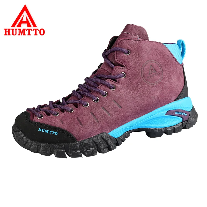 

HUMTTO Women's Hiking Shoes Genuine Leather Outdoor Shoes Waterproof Climbing Shoes Hard-Wearing Thermal Boots Mountain Sneakers