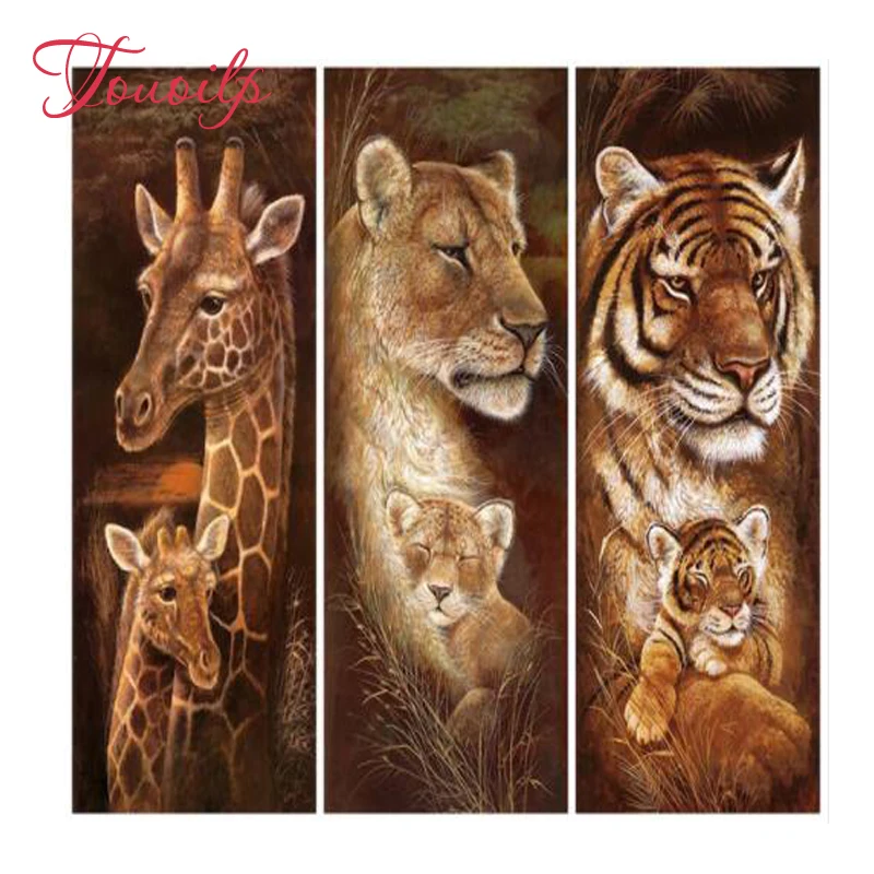 Touoilp 5D Diamond Painting Lion tiger giraffe Full square&ampRound embroidery Cross stitch crystal Wall | Дом и сад