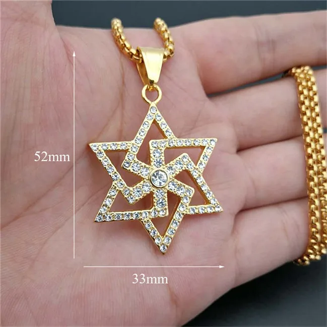 Религиозная Магическая Звезда Давида, подвески, ожерелье золотого цвета из нержавеющей стали, ожерелье с гексаграммой для женщин/мужчин, иудейские ювелирные изделия - Окраска металла: XL1361 Gold Color