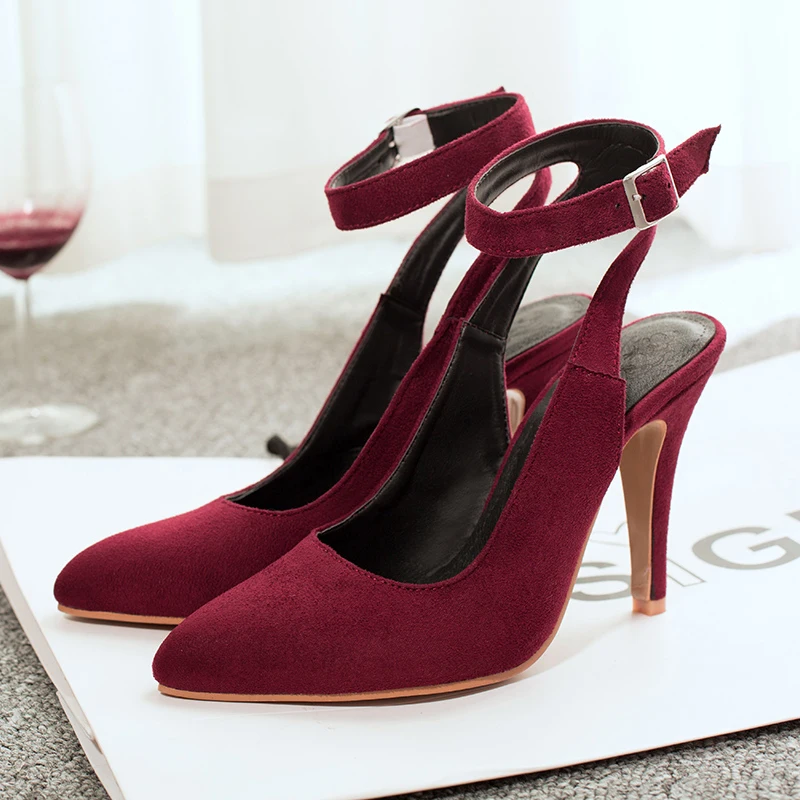 

Classics Sexy Women Red Wedding Shoes Peep Toe Stiletto High Heels Shoes Woman Sandals Black Red Big Size 43