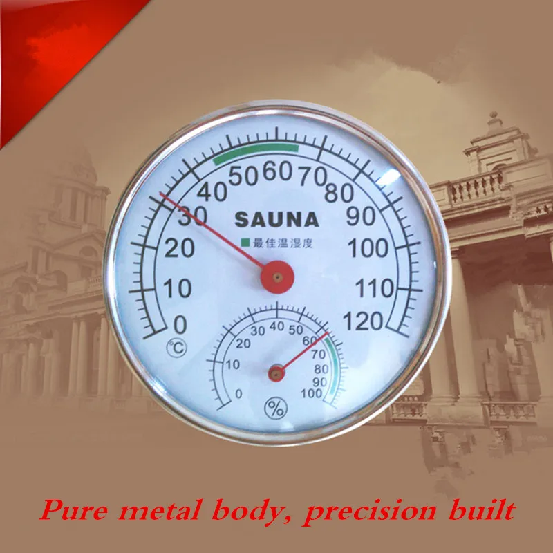 

Thermometer Hygrometer thermograph humidity meter hydrothermograph weather station for Sauna room inductive pointer 0C-120C