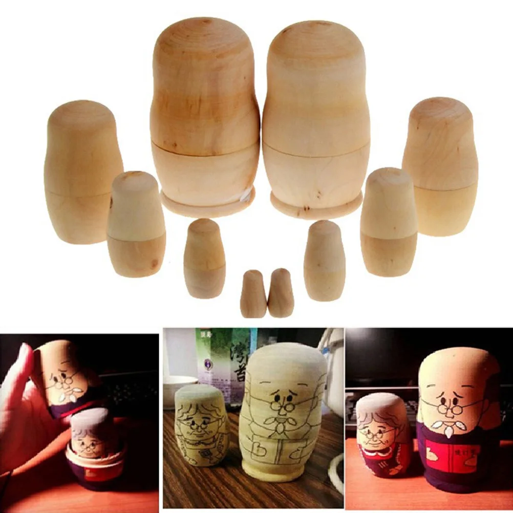 Dushing Russian Matryoshka Blank Nesting dolls paint your own set of 5
