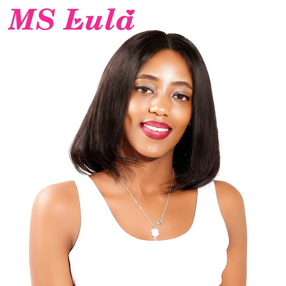 MS Lula Short Human Hair Wig Bob Lace Front Human Hair Wigs For Black