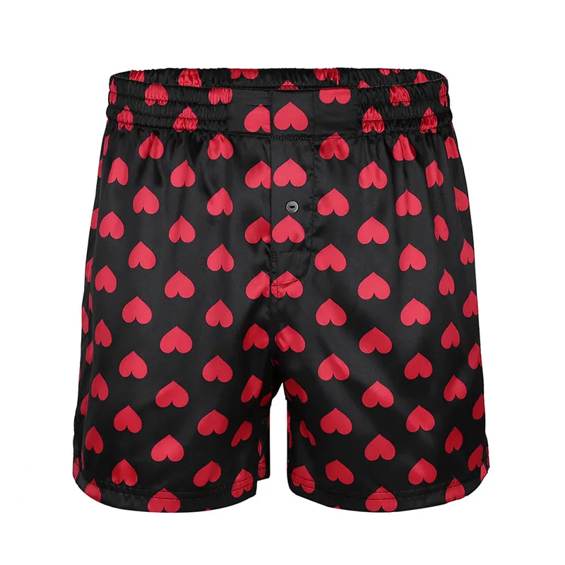 Large Black Under Disguise Mens Shiny Candy Sweetheart Boxer Shorts