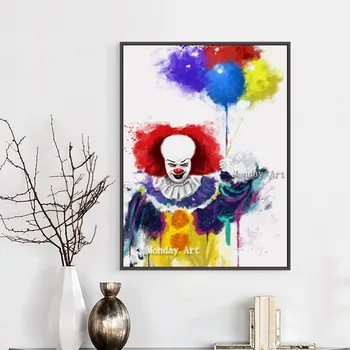 

handpainted painting Elegant Poetry Movie Penny Wise Clown Creative Splash Paintings Art cartoon Mural House Bedroom Decoration