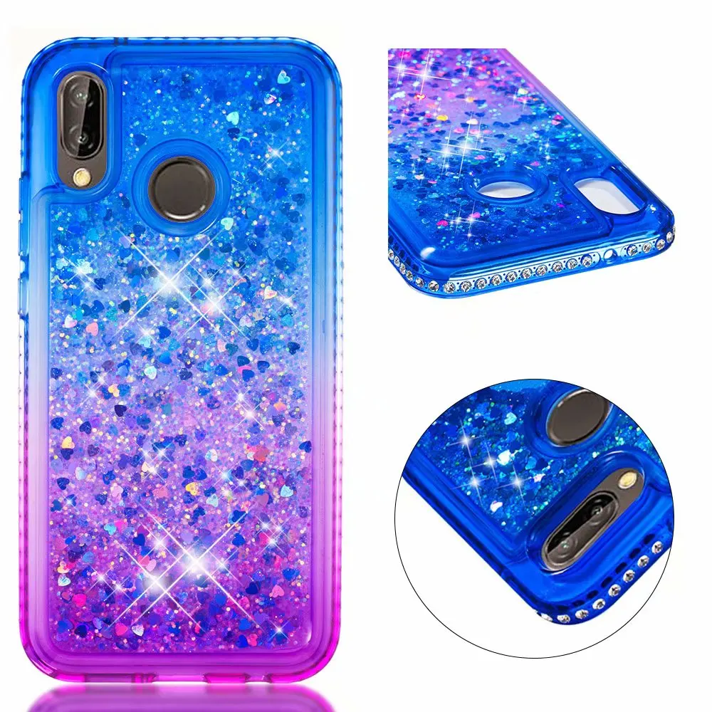 Gradient Glitter Liquid Diamond Bling Soft TPU Case Cover sFor Huawei P20 Lite Floating Shiny Phone Coque sfor Huawei Nova 3E    (1)