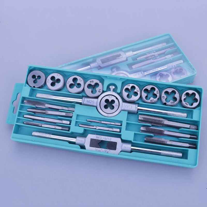 

20pcs/set Tap & Die Set Wrench Metric Manual Screw Tap Screwdriver Bit Set M3-M12 Screw-thread Spanner Tap And Die Set Tool