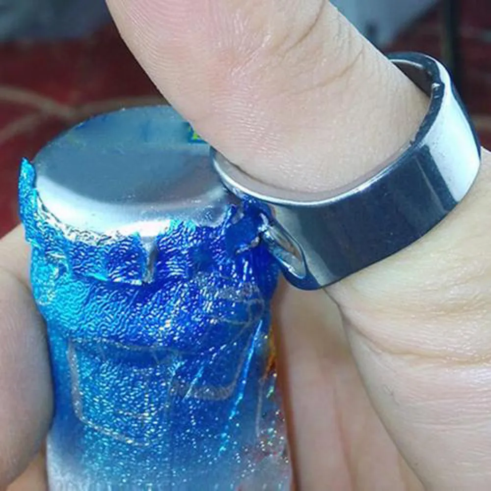 5× Portable Finger Thumb Ring Bottle Opener Bar Party Stainless Steel Beer Tool 