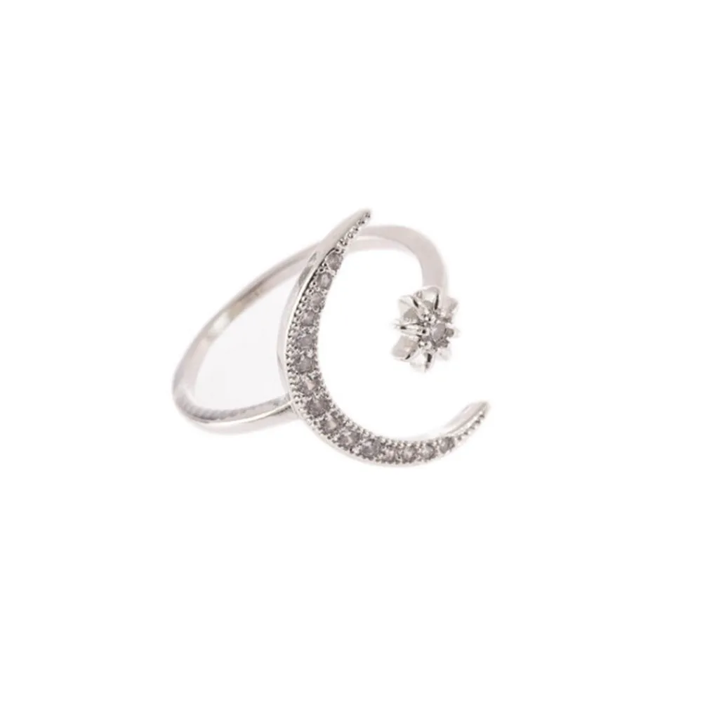 Дизайн обручальное кольцо Модное Элегантное простое многоцветное Луна шестиугольная звезда дамы кольцо ювелирные изделия подарок для женщин