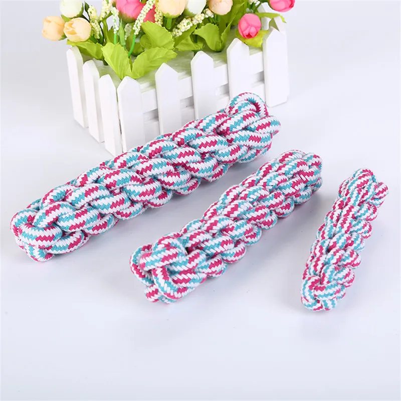 

Cleaning Teeth Pet Dog Tough Strong Puppy Dog Pet Tug Cotton Rope Chew Toy 14/18/22cm Pet Braided Cotton Rope supplies
