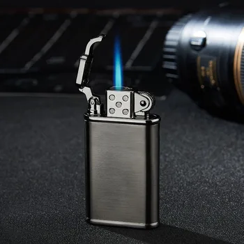 

Personality Retro Creative Men's Metal Windproof Gas Lighter Blue Flame Spray Gun Butane Torch Lighter Cigarette Lighter