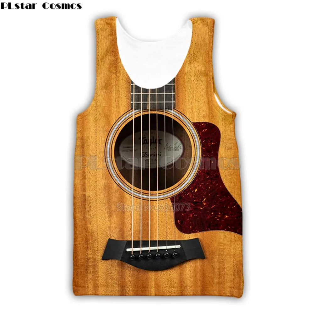 

Guitar art Musical instrument 3D print fashion vest hip hop tee style Tank Tops streetwear casual Tops summer style-2