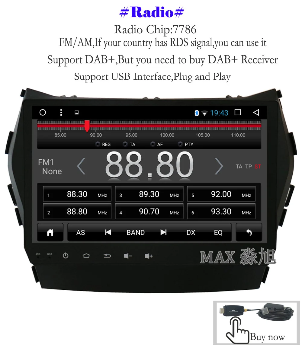 Perfect MAX Android 8.1.0 GPS Navigation System For Hyundai IX45 Santa Fe 2013 2014 2015 Car Radio RDS 4G WiFi Bluetooth SWC Free Map 4