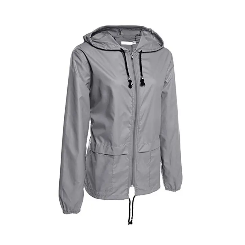 Lightweight Waterproof Raincoat Women Windbreaker Outdoor Zipper Hooded Rain Jacket Casual Long Sleeves Feminino Coats Outwear (8)
