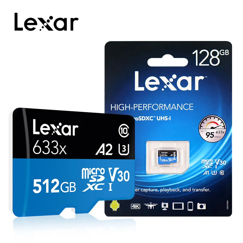 Lexar micro sd карта высокая производительность 633x UHS-I карты памяти 256 ГБ Макс 95 м/с класс 10 A1 3D 4K flash tf карта mecard micro sd карта
