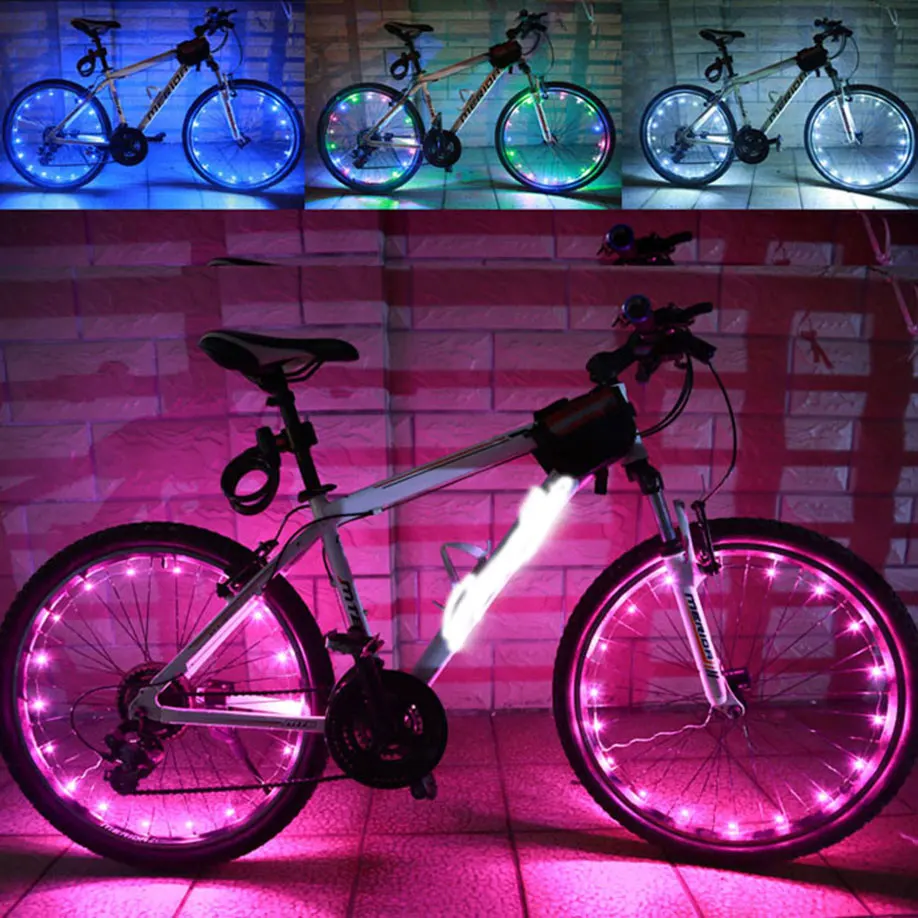 Популярный Стиль 2 м/20 светодиодов для мотоцикла, велоспорта, велосипеда, спица для колеса, светильник-вспышка, велосипедный аксессуар, блестящий велосипедный светильник-вспышка