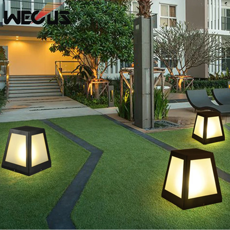 

lighting fixtures outdooor garden park backyard coutyard column aluminum lamp waterproof pillar lamp
