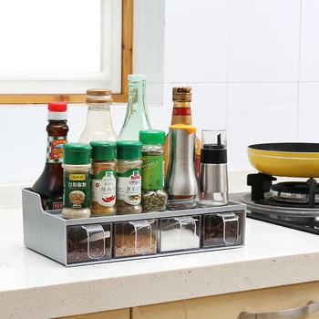 

Kitchen Spice Seasoing Storage Racks Holders Organizer Sugar Jam Box Bottles Jars Drawer Shelves Home Organization Accessories