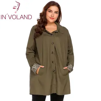 

IN'VOLAND Plus Size XL-5XL Women Rain Coat Jacket Spring Autumn Hooded Windbreaker Lightweight Waterproof Raincoat Outwears