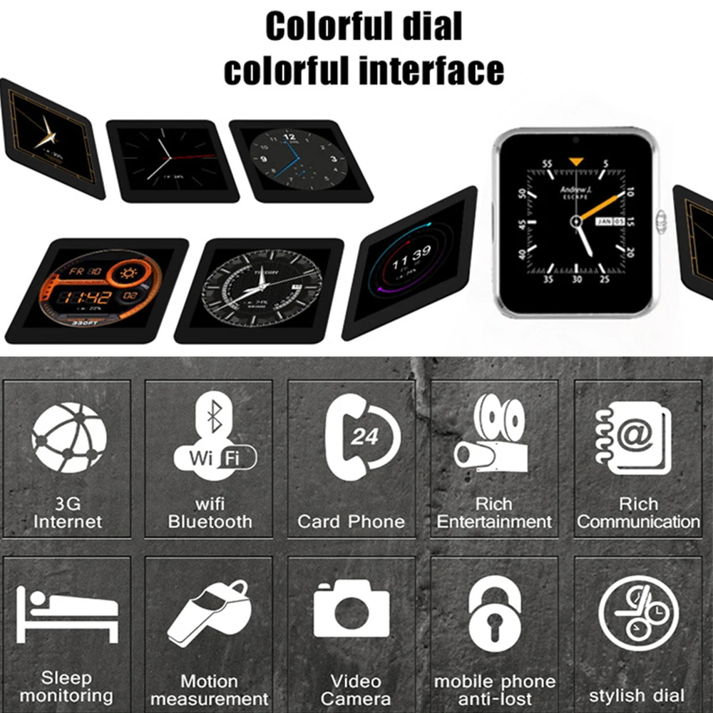GT08 Plus Смарт часы Android с поддержкой камеры Nano 3G SIM карта телефон Bluetooth WIFI GPS Google