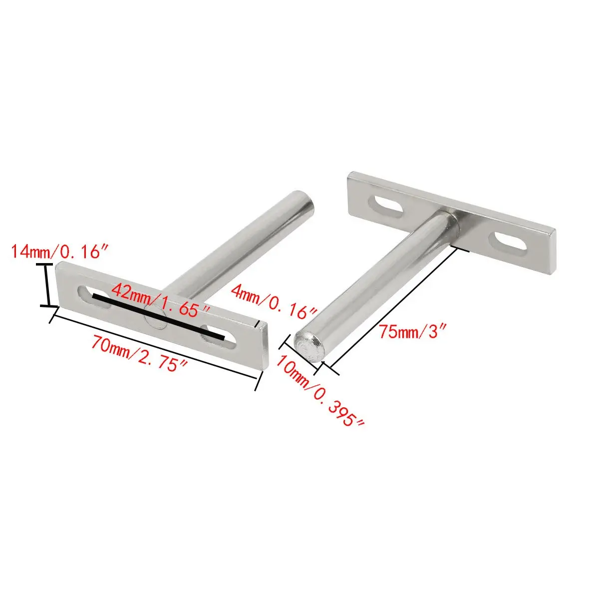 4 шт. 10 мм x 70 мм металлическая Скрытая невидимая полка-3 дюйма закаленная-низкопрофильные глухие крепления для настенных стеллажей