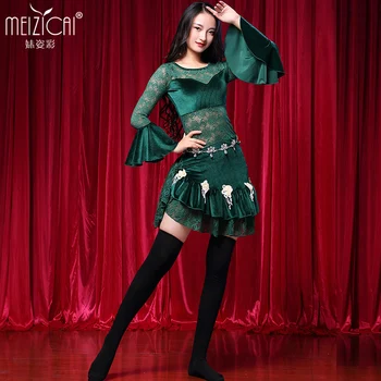 

New Women's belly dance dress costume belly dancing clothes bellydance velvet dress M, L Q3096