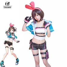 

ROLECOS Kizuna AI Cosplay Costume AI Youtuber New Outfit Women Short Hair Look AI Cosplay Costume for Girl Full Sets