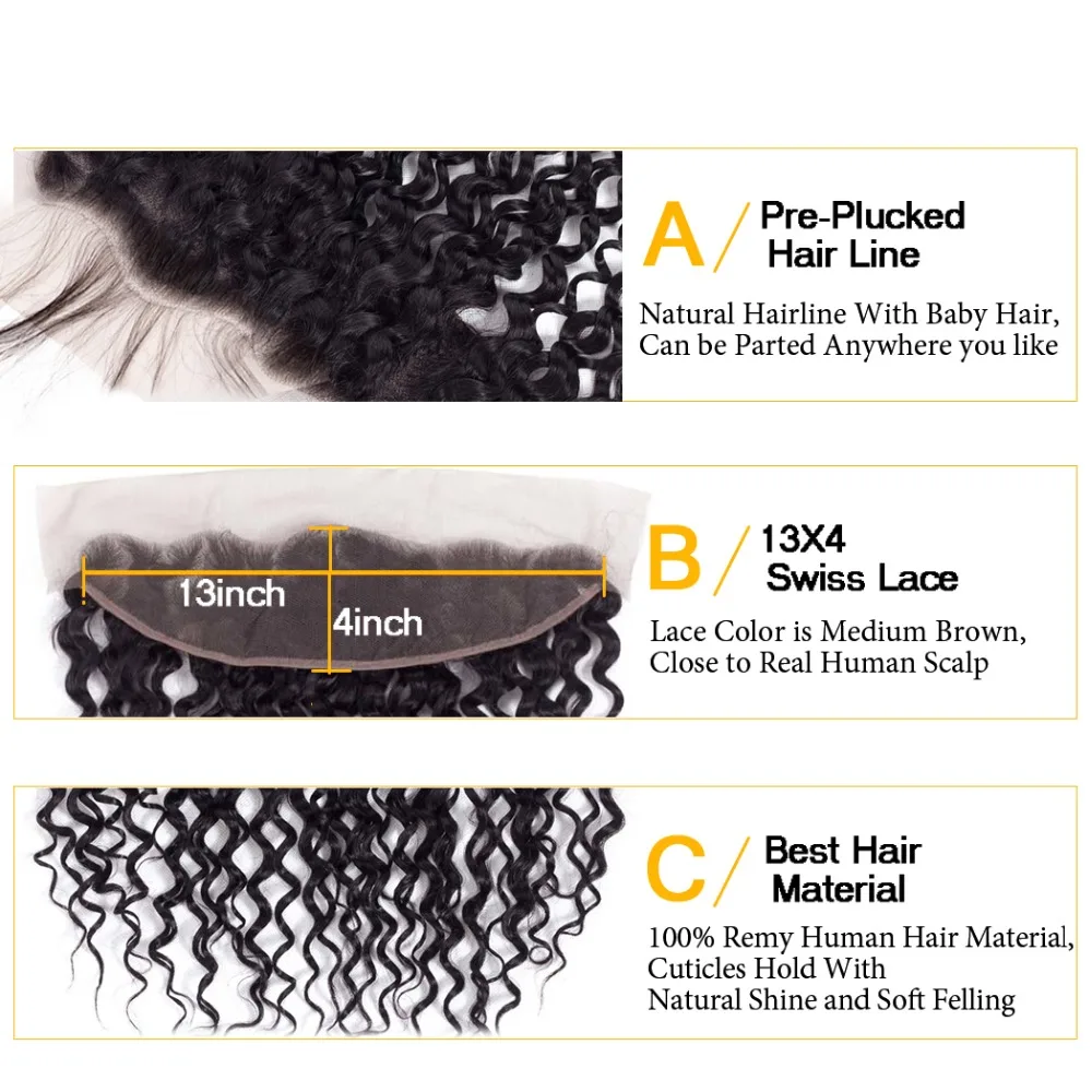 de Cabelo Humano Pacotes Com Frontal Remy