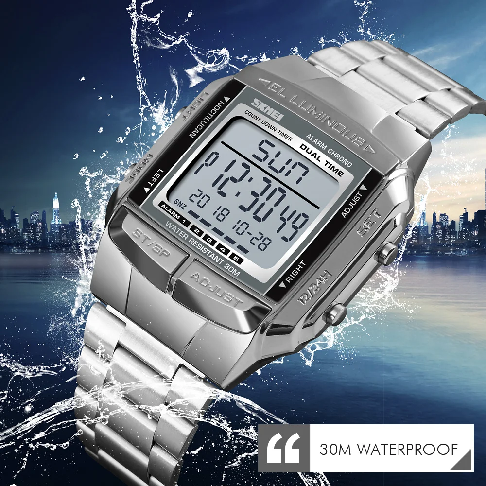 

2018 Hot Brand SKMEI Men's Sport Watches New Outdoor Sports Waterproof Electronic LED Digital Wrist watches for Men Wristwatches