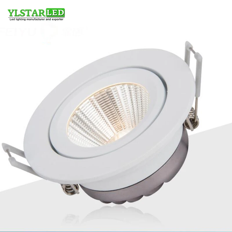 

YLSTAR Free shipping LED Die-casting aluminum Downlight 6W LED COB Chip 220V Ceiling recessed downlight Hotel engineering light