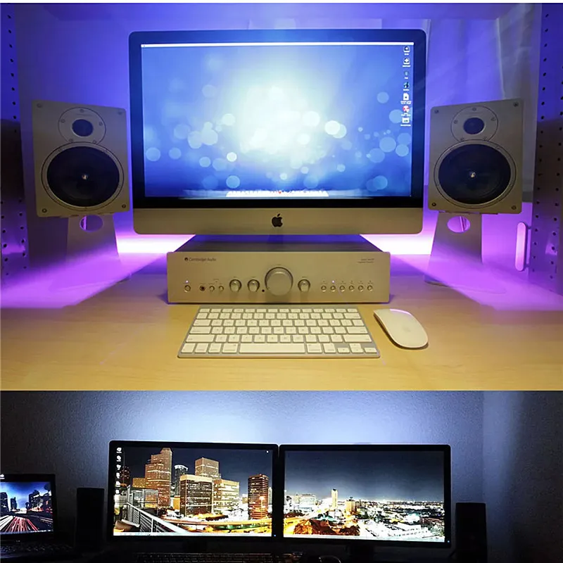 Magic Home беспроводная WiFi умная USB Светодиодная лента 5050 RGB Гибкий Рабочий стол светодиодный свет 5 в RGB цвет сменный ТВ фоновое освещение