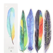 30 шт./упак. красочными перьями закладки Бумага мультфильм закладки с животными рекламные детские подарочные Канцелярские Товары для офиса, школы закладка для книги