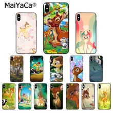 MaiYaCa Sika ciervo Bambi silicona blanda de TPU teléfono negro, caso para iPhone 8 7 6 6S Plus 5 5S SE XR X XS X MAX Coque Shell