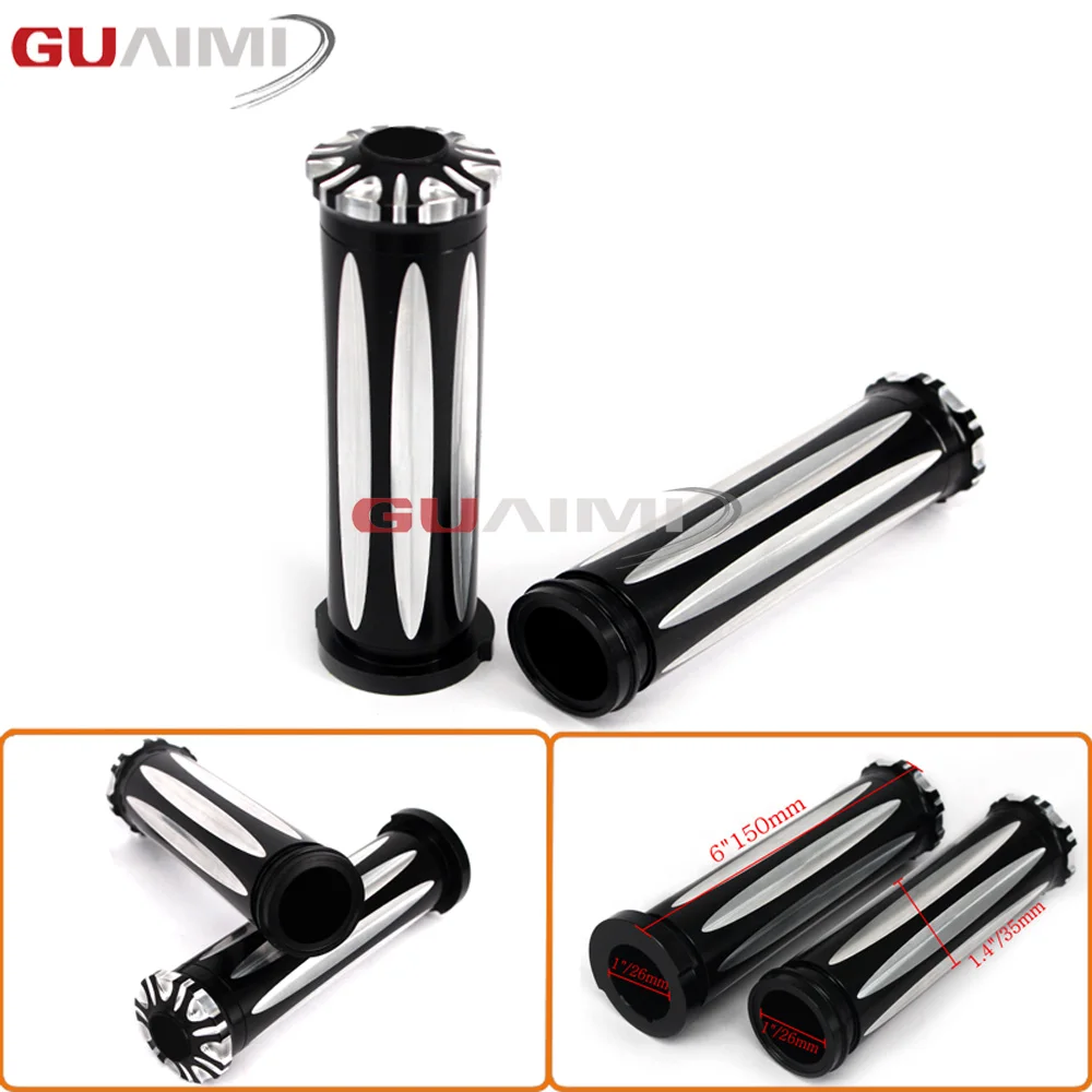 

Motorcycle 1" Aluminium CNC Handlebar Hand Grips For Harley Electronic Throttle by Wire Touring Tri-Glide 2008-2017