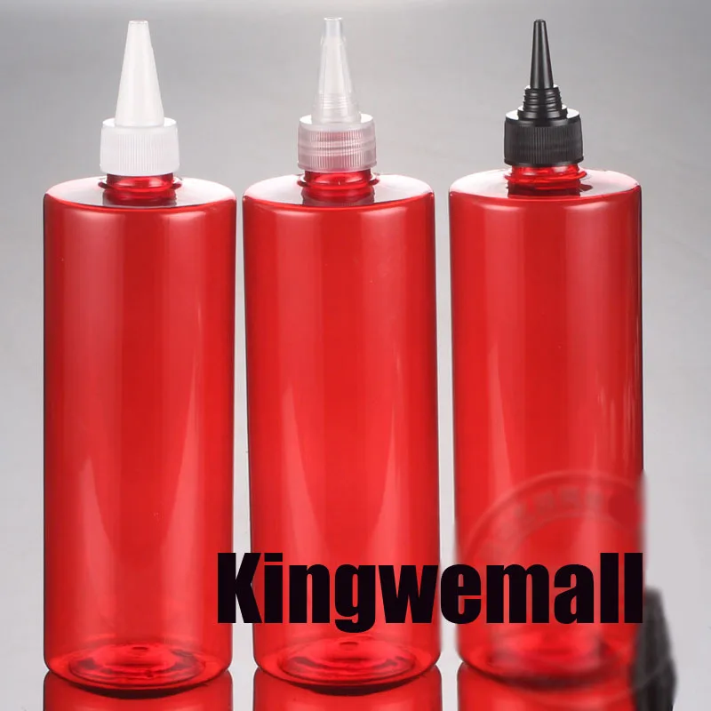 Free shipping 300pcs/lot wholesale 500ml red color round empty plastic