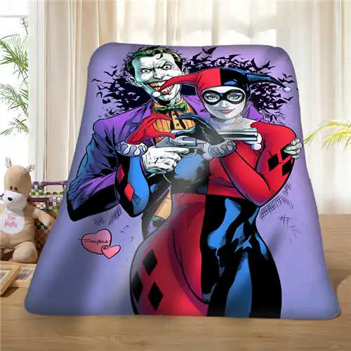 Custom Harley-Quinn-DC-Comic (1) Blanket Soft Fleece DIY Your Picture Decoration Bedroom Sofa Multi