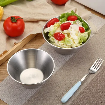 

Deep thickening 304 stainless steel bowl double layer heat insulation, anti scalding and anti dropping rice bowl