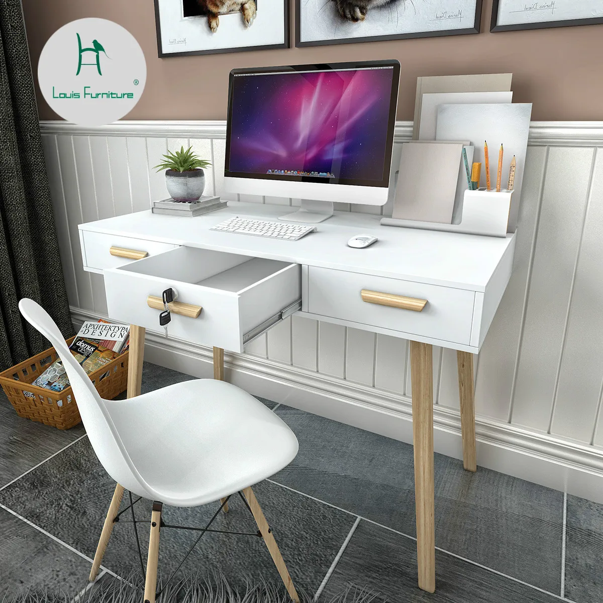 

Louis Fashion Computer Desks Nordic Desktop with Simple Modern Home