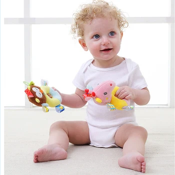 

Plush Animal Shape Comfort Rattles Mobiles Grasping Baby Hand Bell Cartoon Soft Cute Appease Toy Birthday Gift for Children