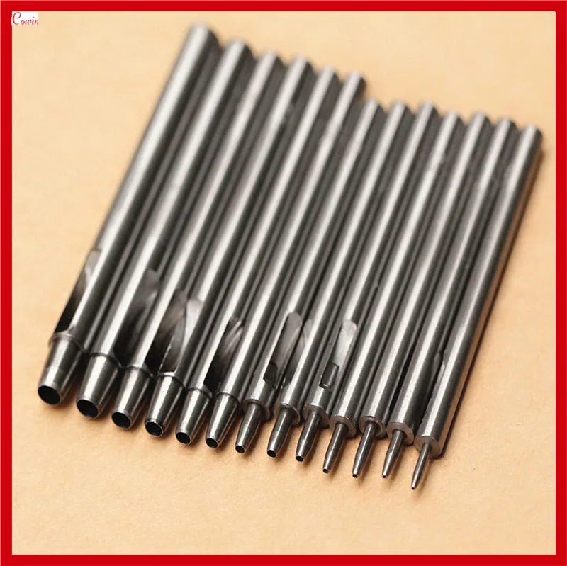 New 13pcs/set Micro 0.5mm 5mm Round Leather Punch Chisel Hardened Belt