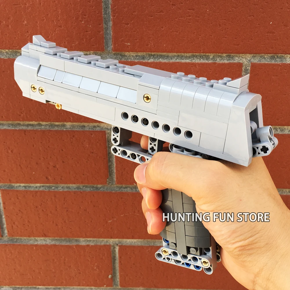 

307pcs Block Gun Handgun Desert Eagle Can Fire Bullets Model Building Blocks Toys For Children Christmas Gifts Legoness Technic