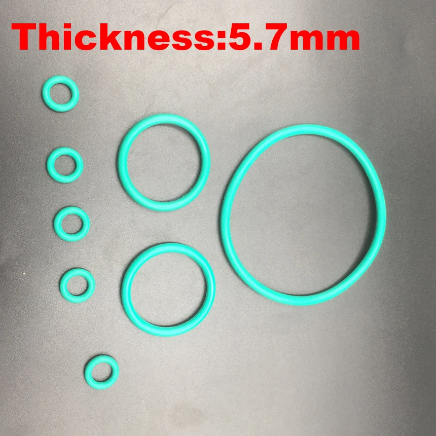 

3pcs 63x5.7 63*5.7 66x5.7 66*5.7 70x5.7 70*5.7 OD*THK Green Fluoro FKM Fluorine Rubber Washer Oil Seal O Ring Gasket