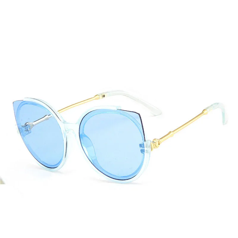 Винтажные Круглые Солнцезащитные очки Детские Оттенки для девочек и мальчиков, очки стаканы детские очки ретро Oculos E1817M - Цвет линз: Blue Lens