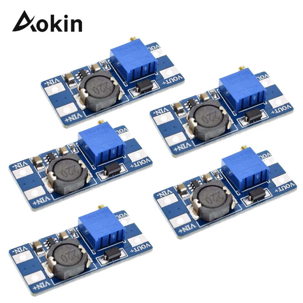 

5Pcs DC-DC MT3608 DC Voltage Regulator Step Up Boost Converter Power Supply Module 2V-24V to 5V-28V 2A Max