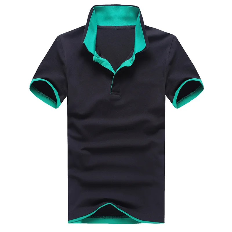AIRGRACIAS мужской Бренд Poloshirt для мужчин сплошной цвет мужские хлопковые топы с короткими рукавами Повседневные майки поло дропшиппинг - Цвет: black and green