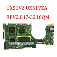 For ASUS UX51VZ UX51VZA laptop motherboard REV 2.0 mianboard with i7-3612QM SR0MR cpu tested good