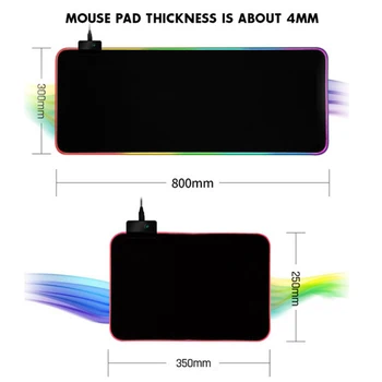 

Gaming Mouse Pad RGB Glowing LED Anti-slip Portable for PC Computer Laptop DU55