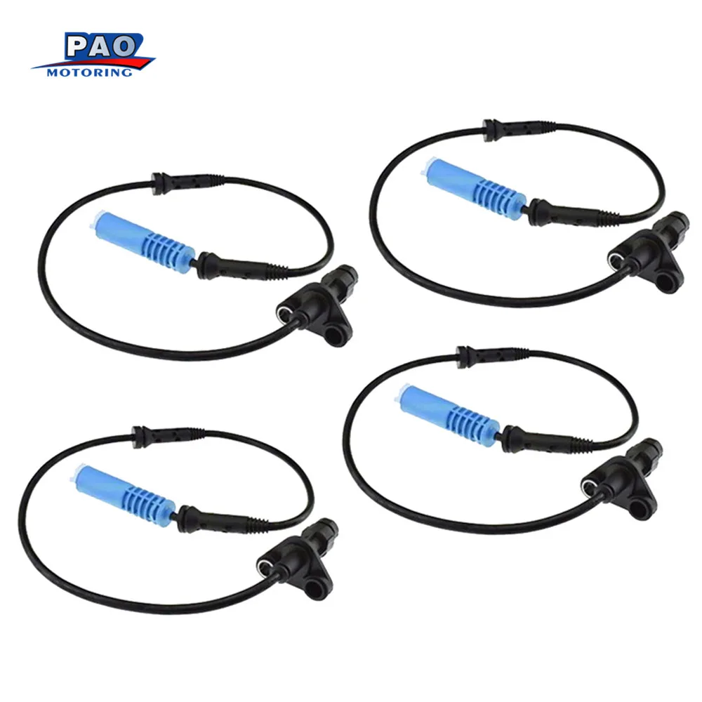 4PC ABS Wheel Speed Sensor Front Left/Right For BMW 5S E39 1999 2003 OEM 34526756375,34520025723