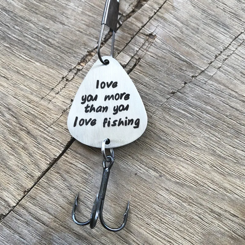 

Engraved Fishing Lure Key Chain Metal Spoon Fishing Lures Valentines gift Anniversary Gift Custom Lure