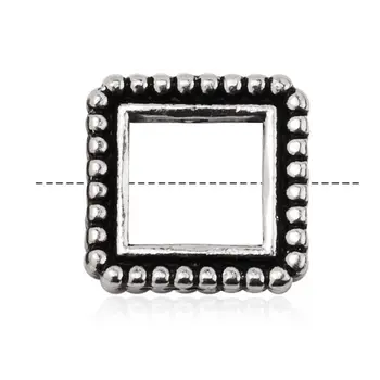 

Thin Design Antique Silver Square Granulated Bead Frames Jewelry Findings